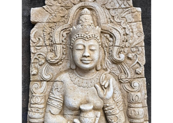 Hindu Goddess Dewi Sri Large Concrete Wall Plaque