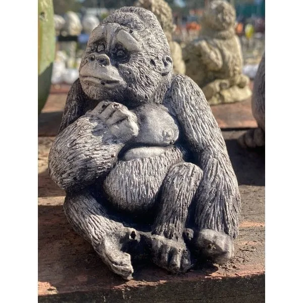 Gorilla Mini Concrete Statue